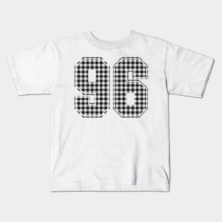 Plaid Number - 96 - Dark Kids T-Shirt